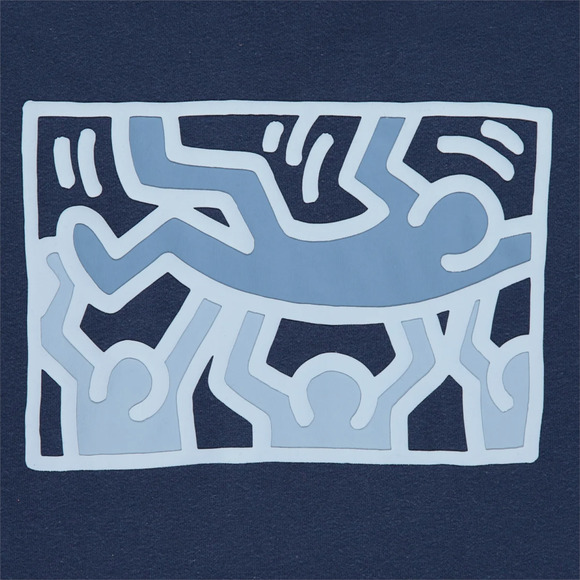 NEW Large Keith Haring Art UNTITLED 1987 DANCE Hoodie Navy - Picture 3 of 14